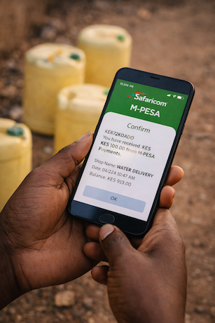M-Pesa mobile money payment screen showing how donations to MiMaji Foundation can be made via M-Pesa in Kenya