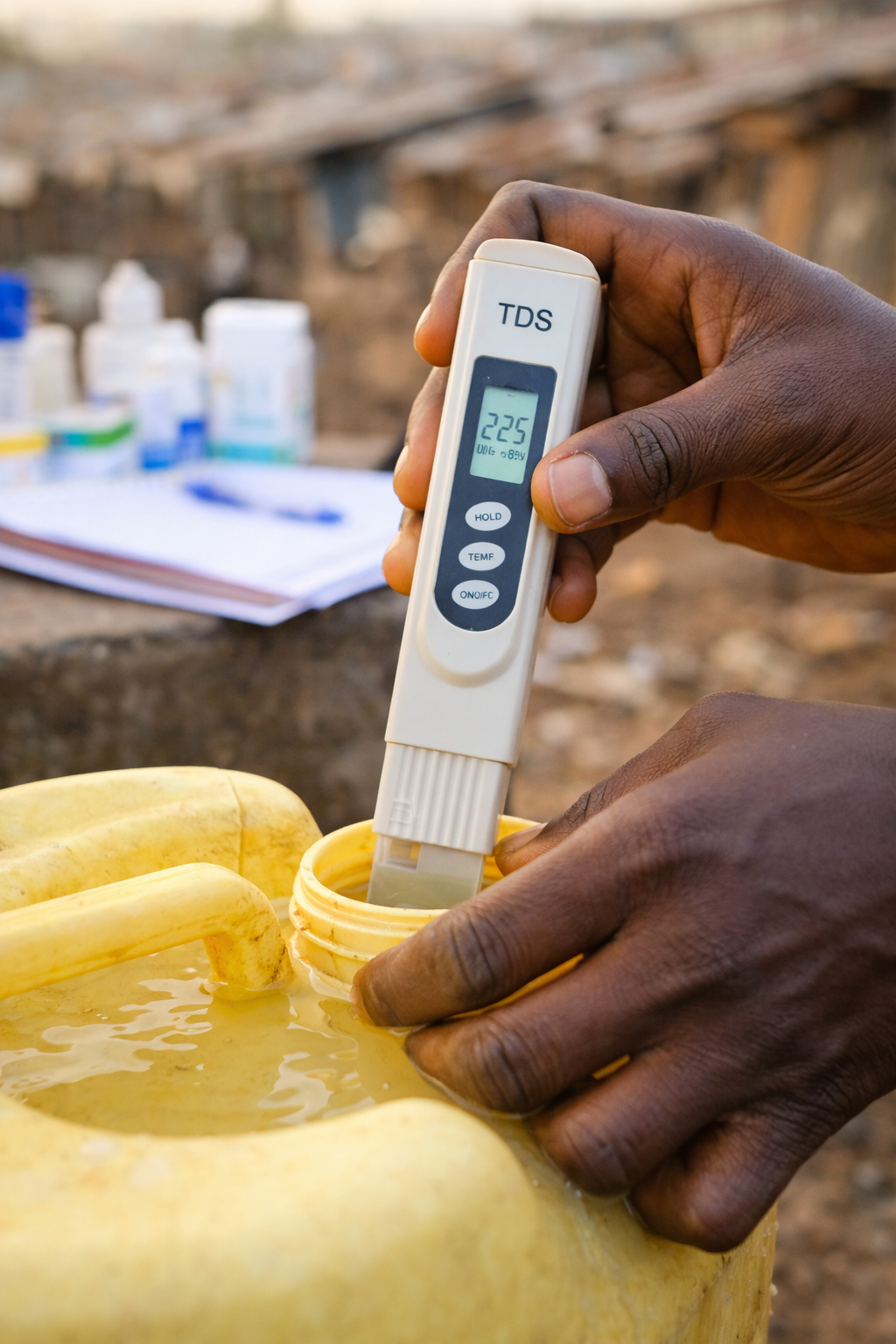 MiMaji Foundation water quality testing kit used in Nairobi pilot community testing events